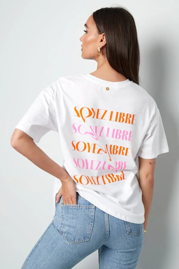 T-Shirt Soyez libre - wit