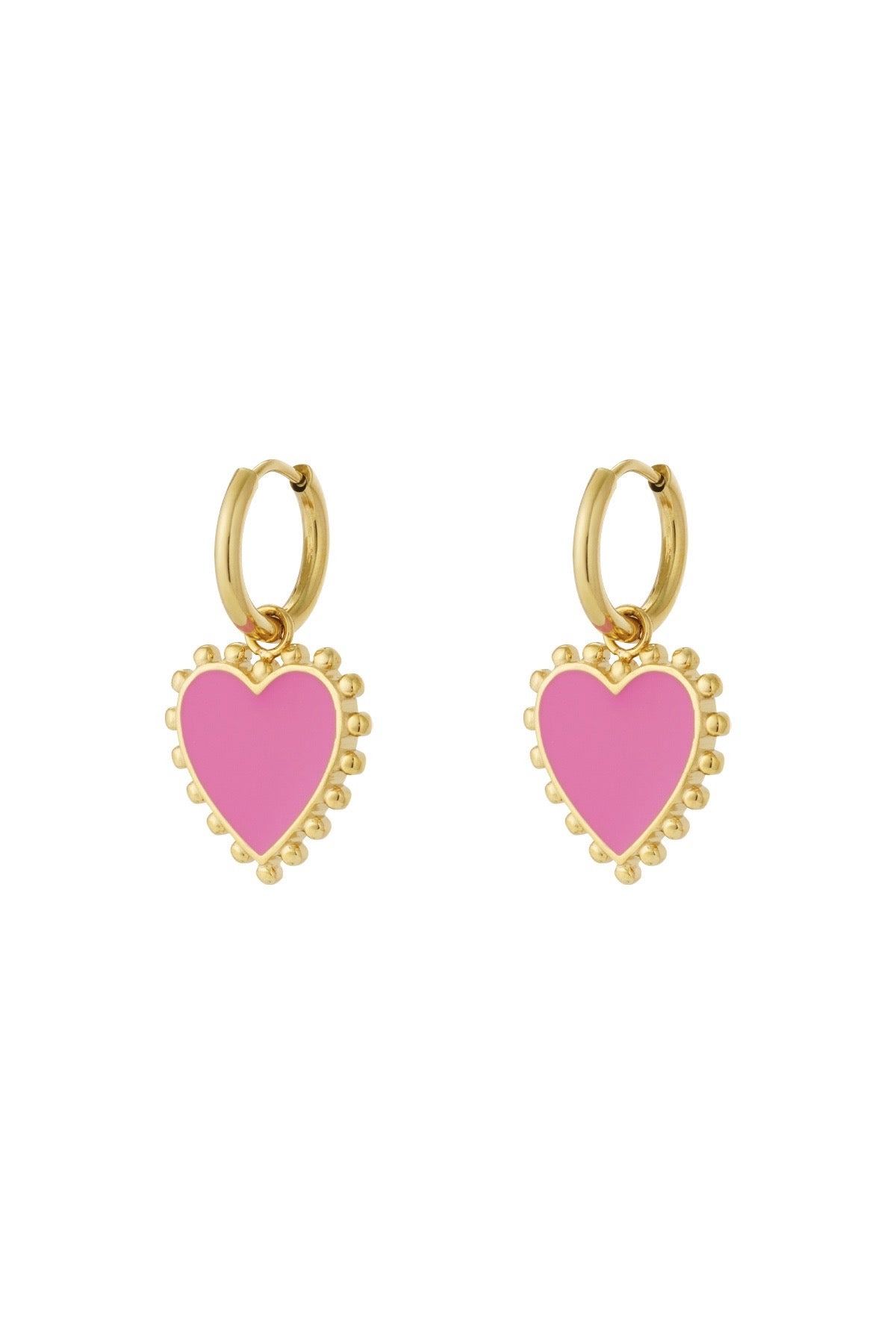 Funky hart oorbellen - rose red goud