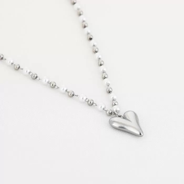 Pearlbeat ketting - zilver