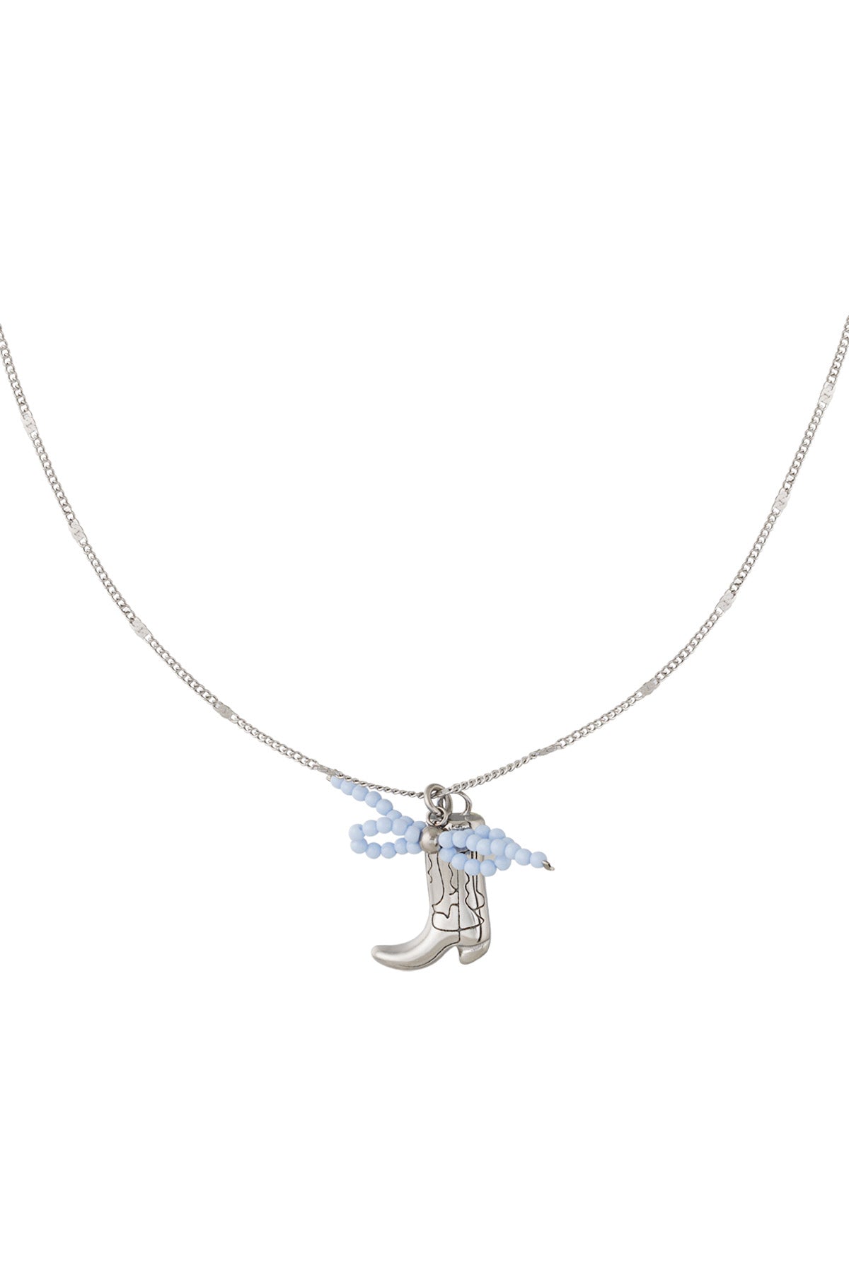 Cowboy laars ketting - zilver