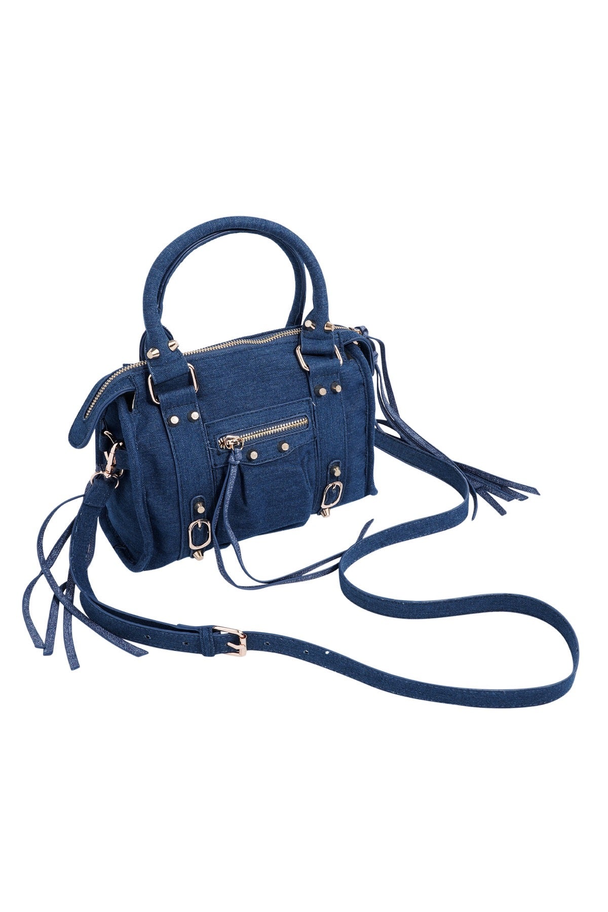 Fringe Handbag - Denim