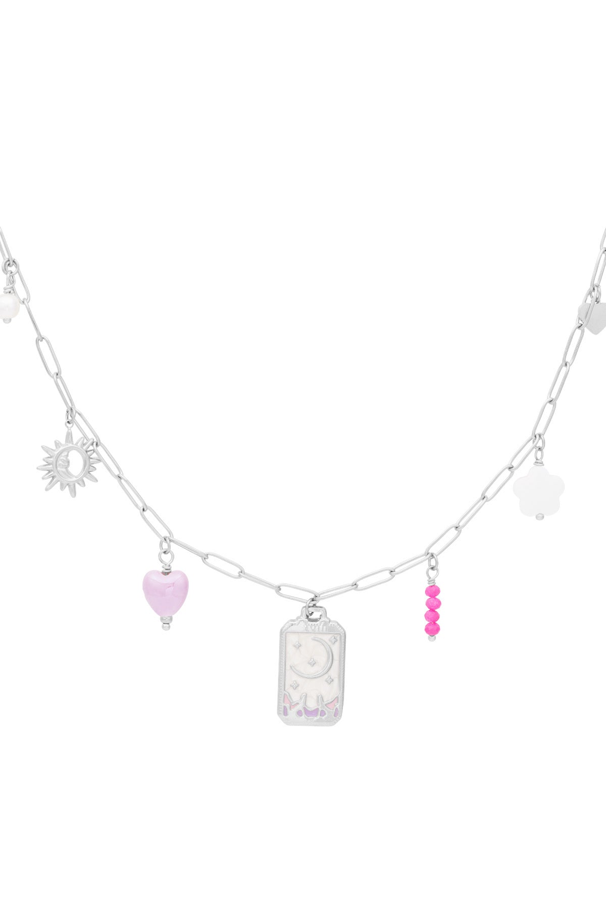 Tiny moon bedelketting - zilver