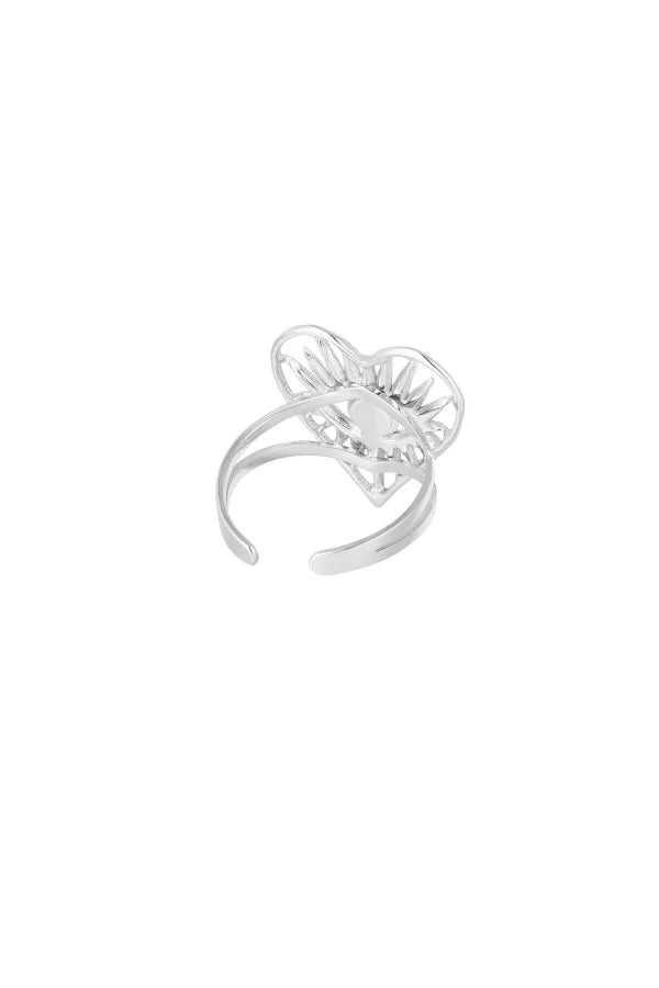 Eye heart ring - zilver