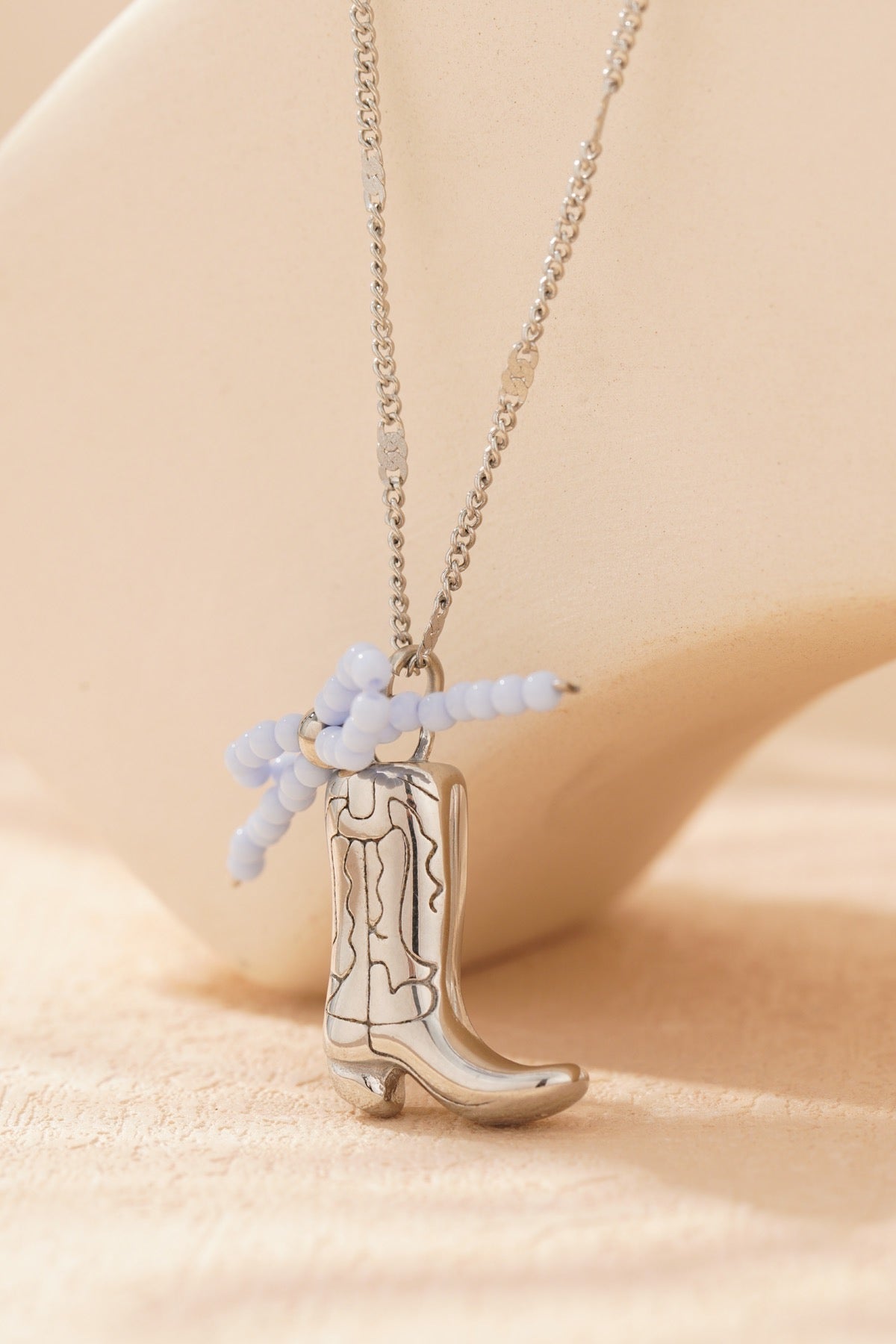 Cowboy laars ketting - zilver
