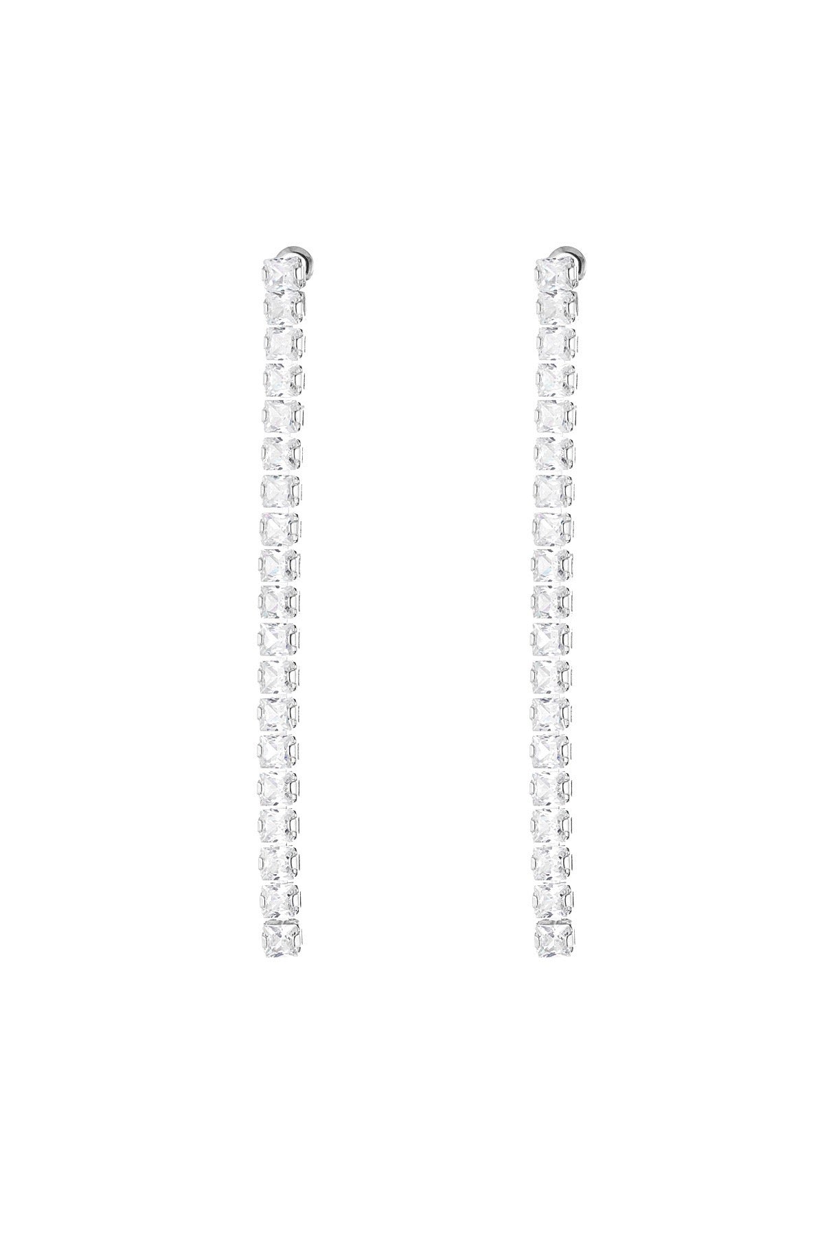 Glamorous party oorbellen - zilver