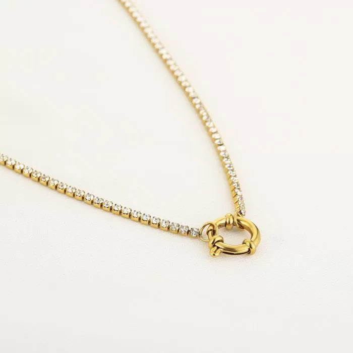 Diamond lock ketting - goud