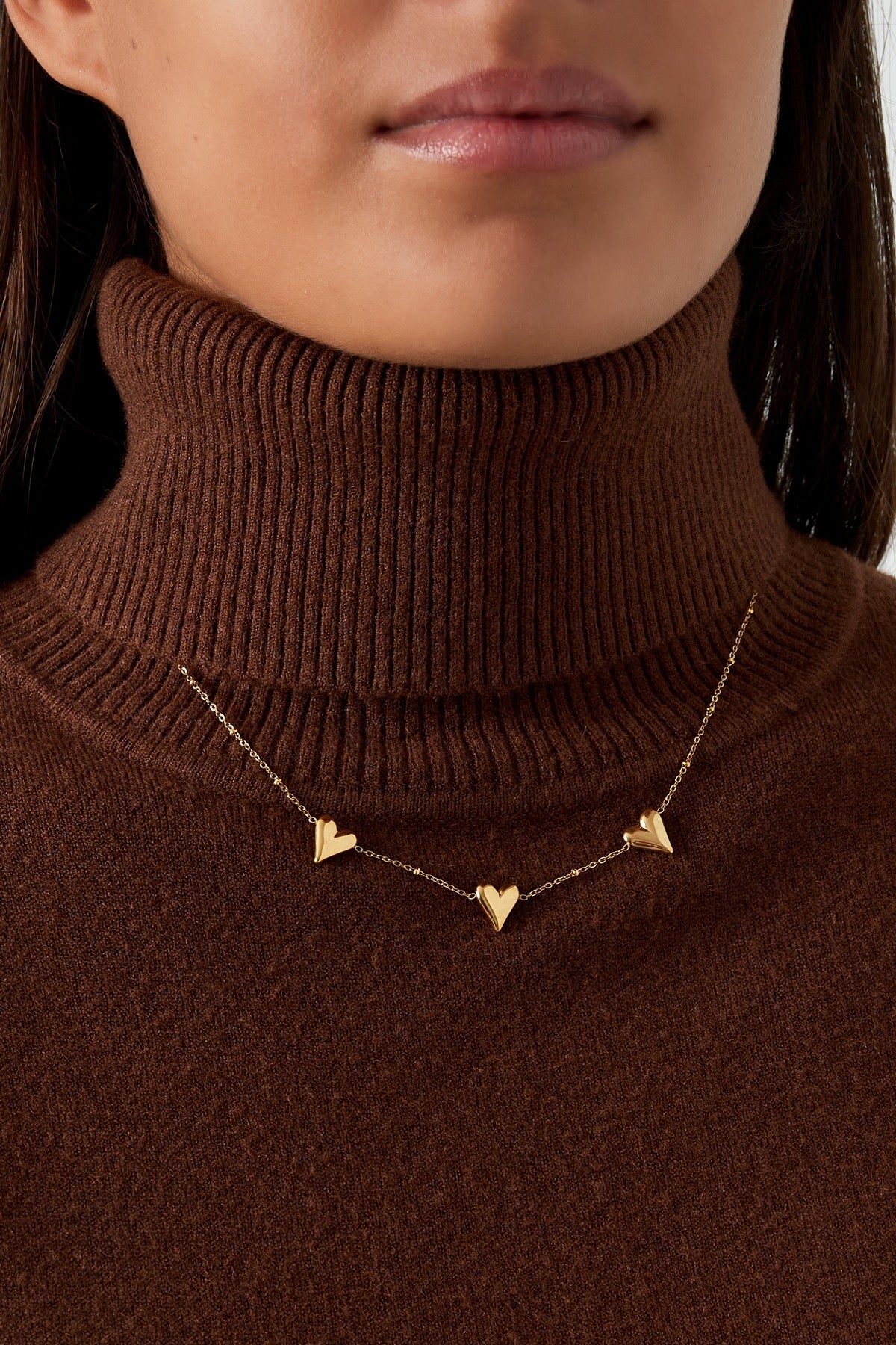 Triple love ketting - goud