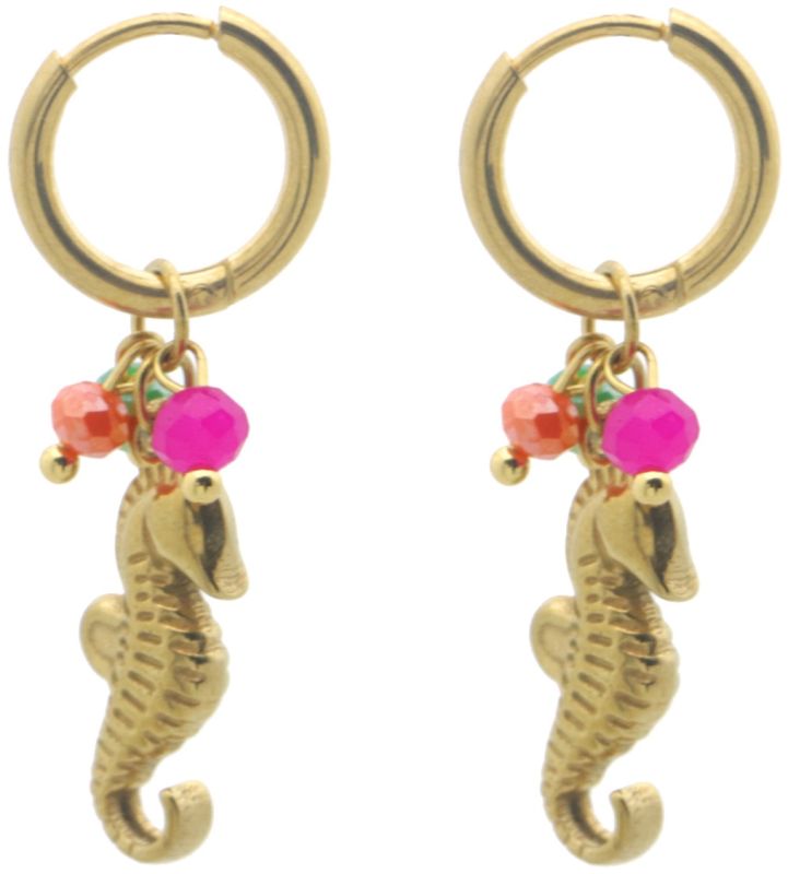Seahorse oorbellen - goud