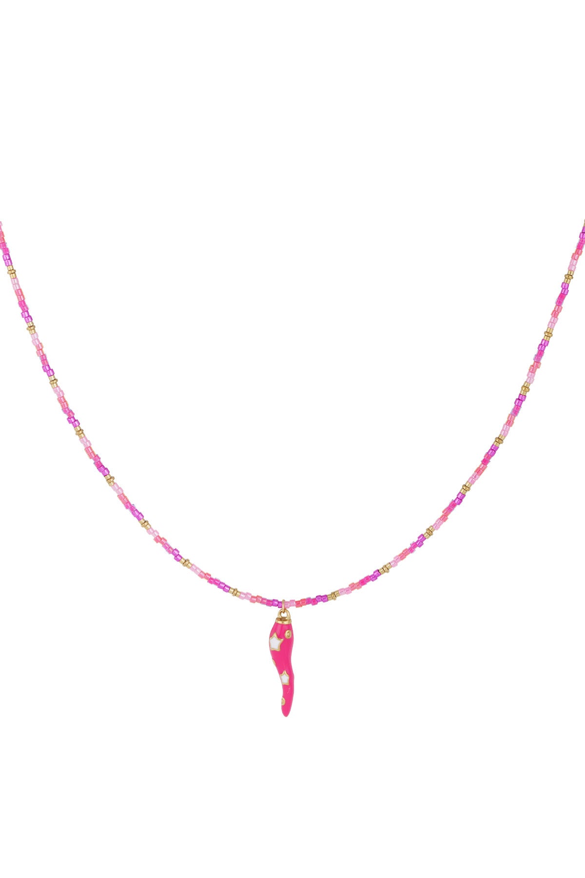 Hete peper ketting - fuchsia