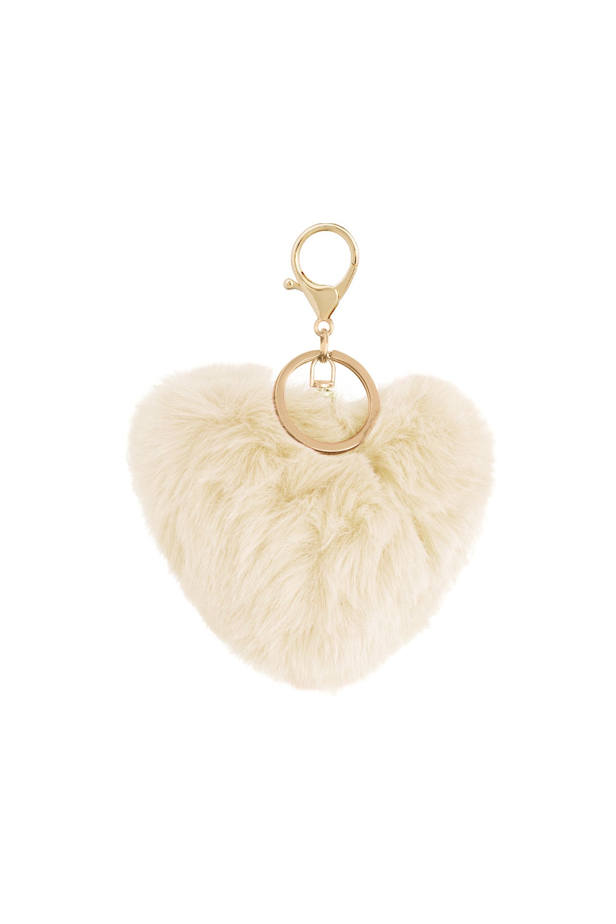 Heart to fluff sleutelhanger -gebroken wit