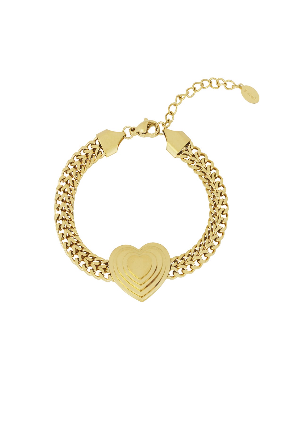 Bold heart armband - goud