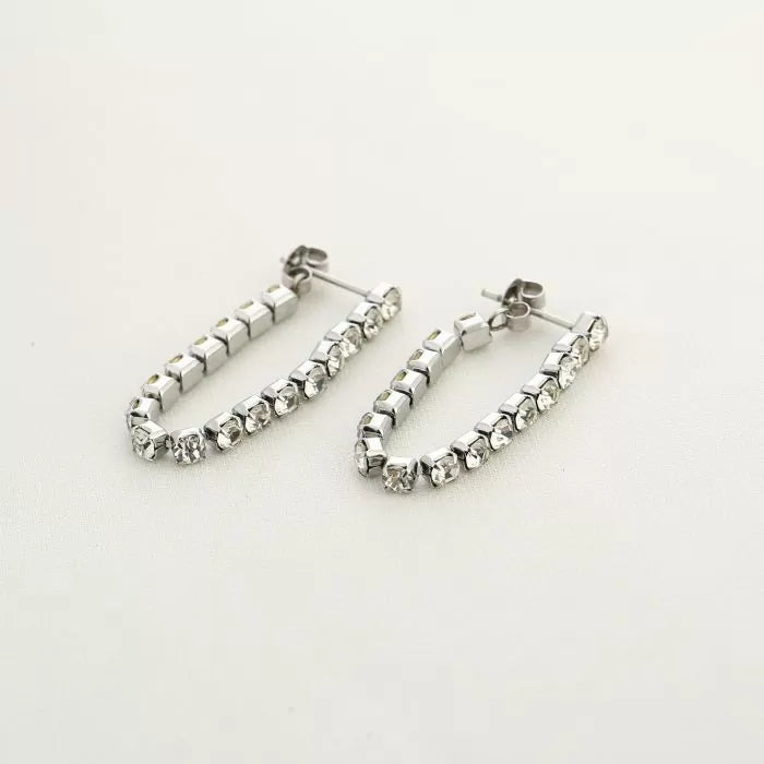 Glittering oorbellen- zilver