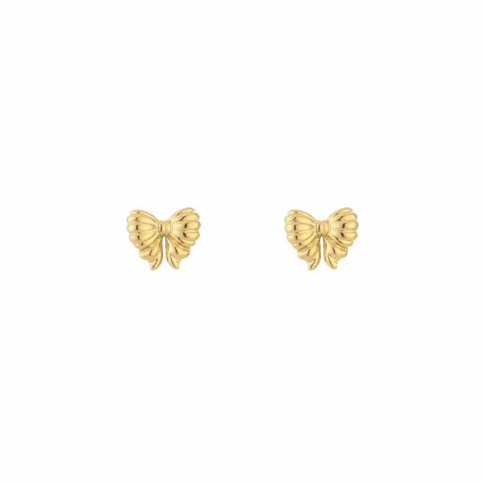 Strikjes stud oorbellen - goud