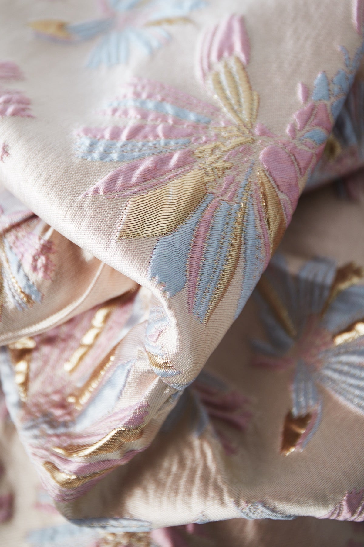 Top korte mouw met bloemenprint - champagne