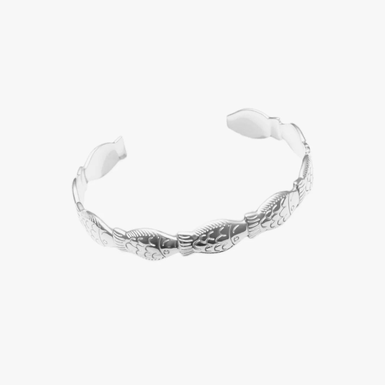 Fishy bangle - zilver