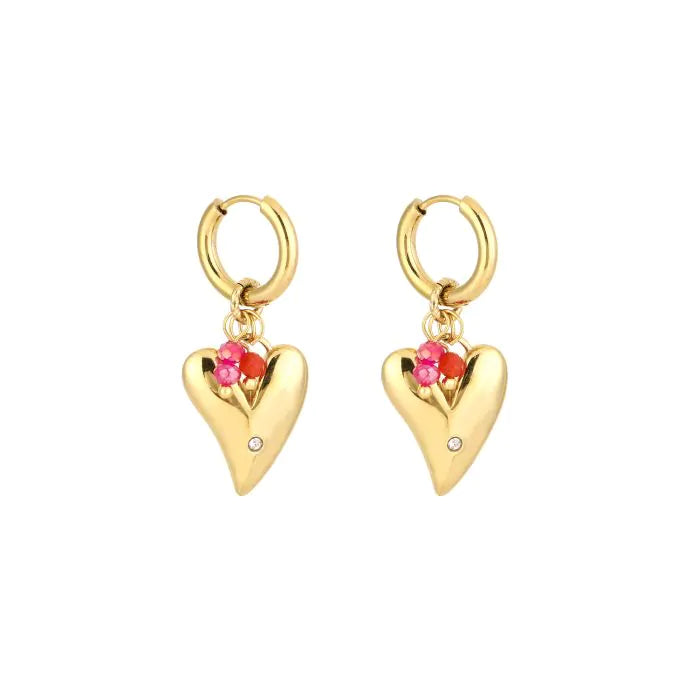 Boho hearts oorbellen - goud