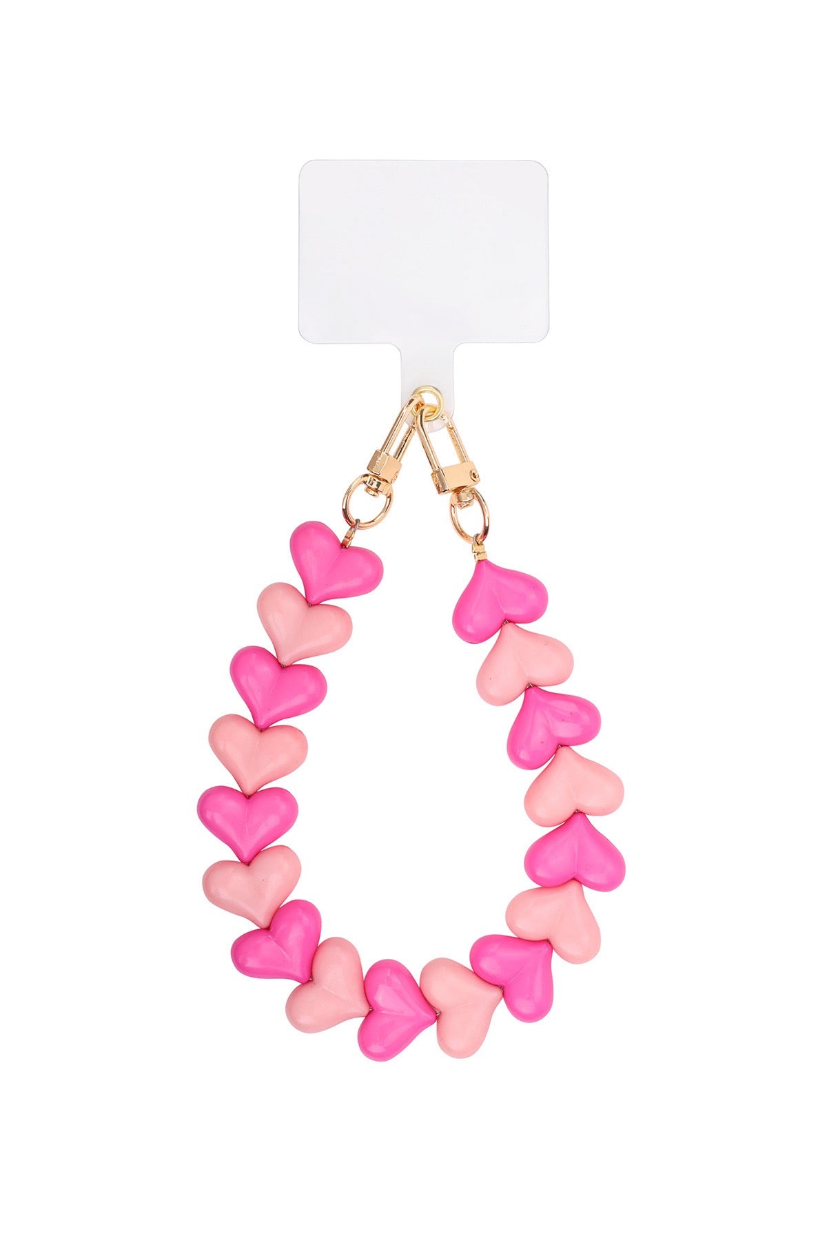Dubbele hart telefoonkoord - light pink