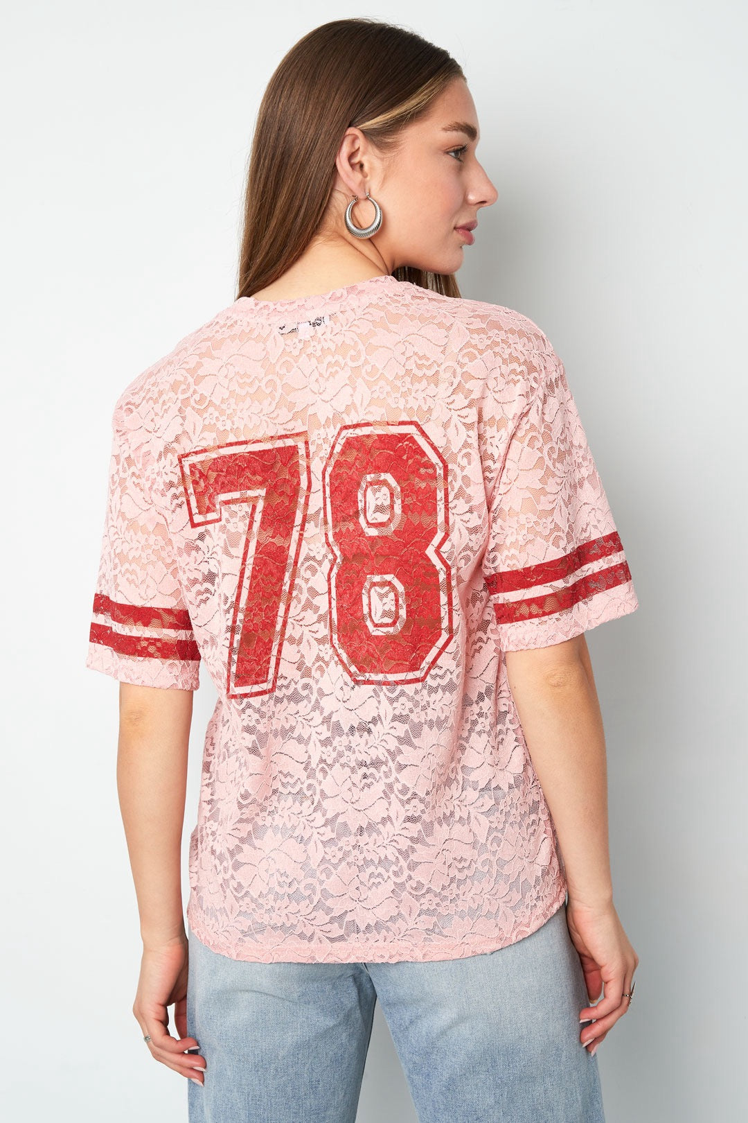 Kant Amerikaanse T-Shirt - pink