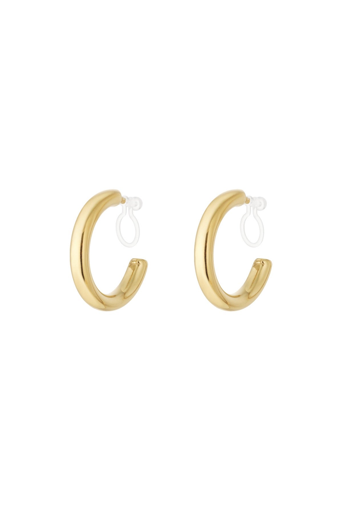 Lichtgevende hoop clip oorbellen - goud