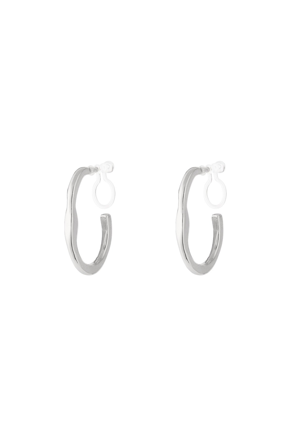 Sleek clip oorbellen - zilver