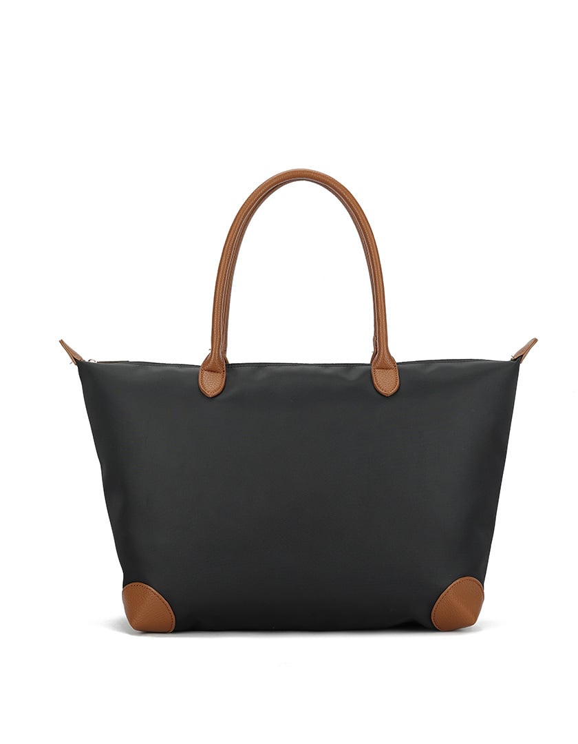 Kunstlederen shopper - zwart
