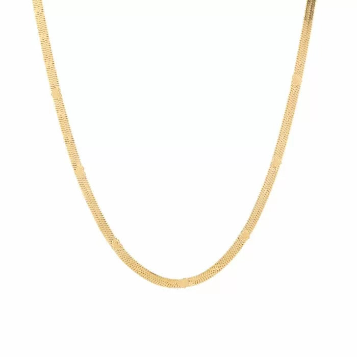 Snake ketting met hartjes - goud