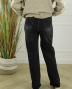 G-Smack Wide Leg Jeans – Washed Zwart