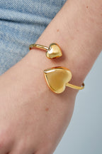 Dual heart armband - goud