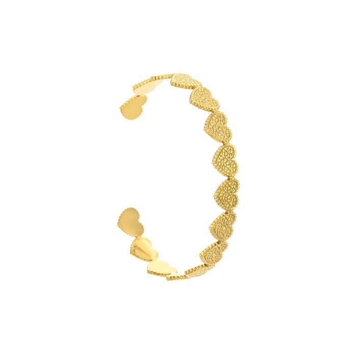 Hearts party bangle - goud