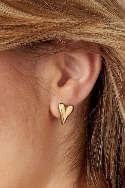 Mini hearts oorbellen - goud