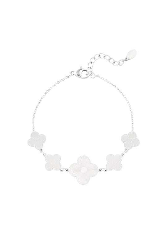 Wild clover armband - zilver
