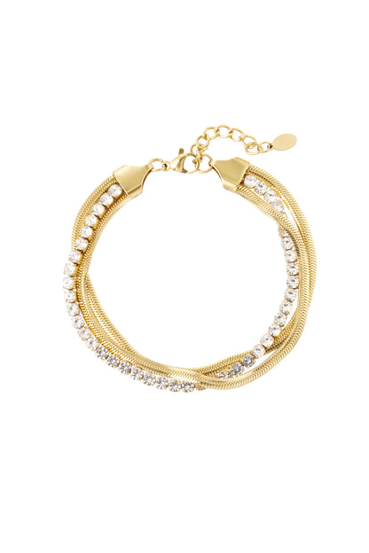 Speels met bling armband - goud