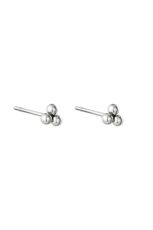 Triple bullet oorstekers - zilver