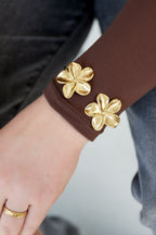 Flower duo armband - goud