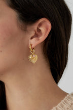 Bold heart oorbellen - goud