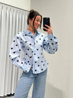 Rose blouse blue