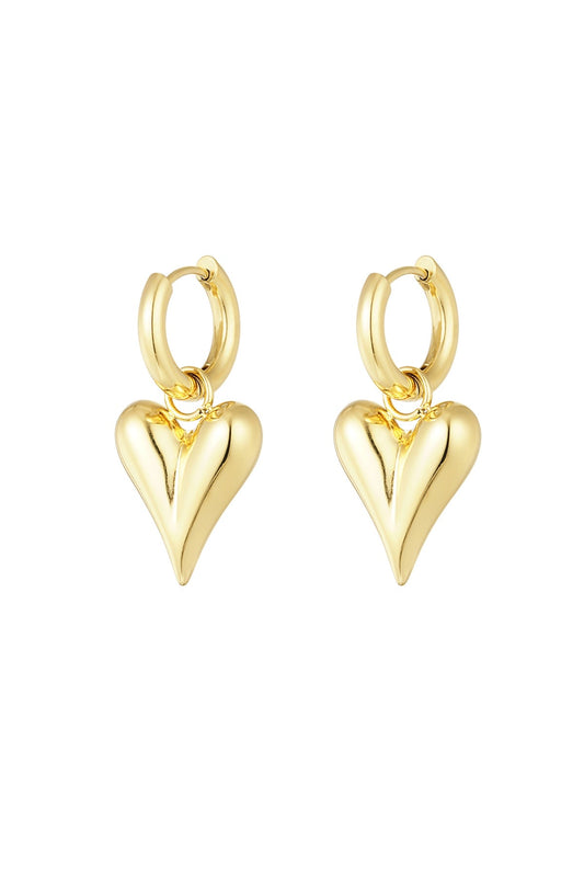 Small heart oorbellen - goud