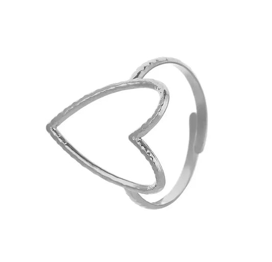 Open heart ring - zilver
