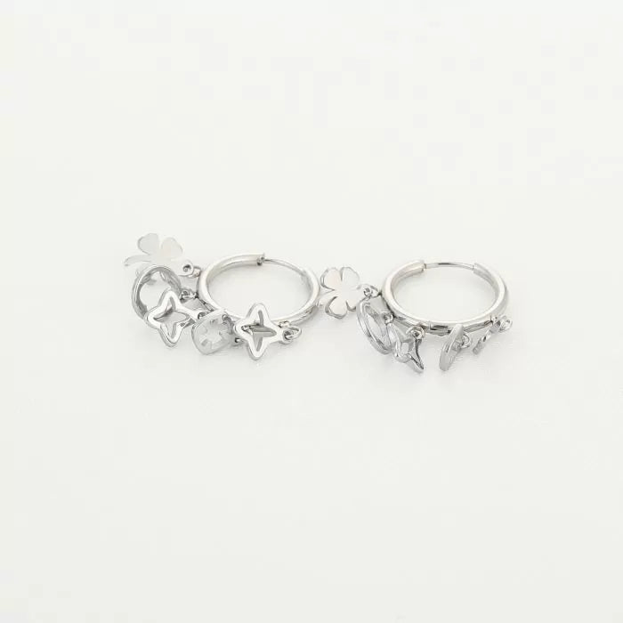 Lucky charms bedeloorbellen - zilver