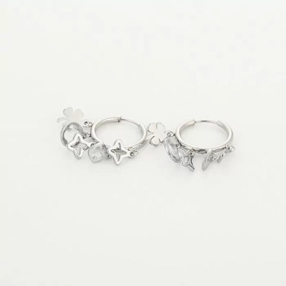Lucky charms bedeloorbellen - zilver