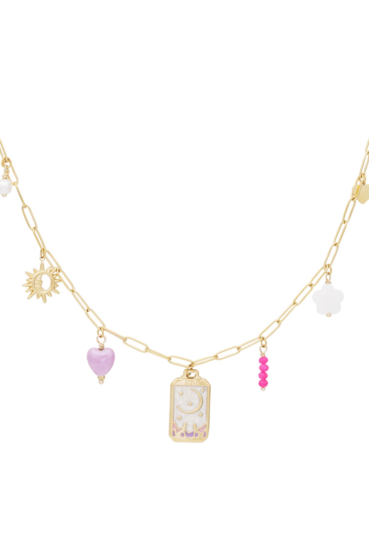 Tiny moon bedelketting - goud