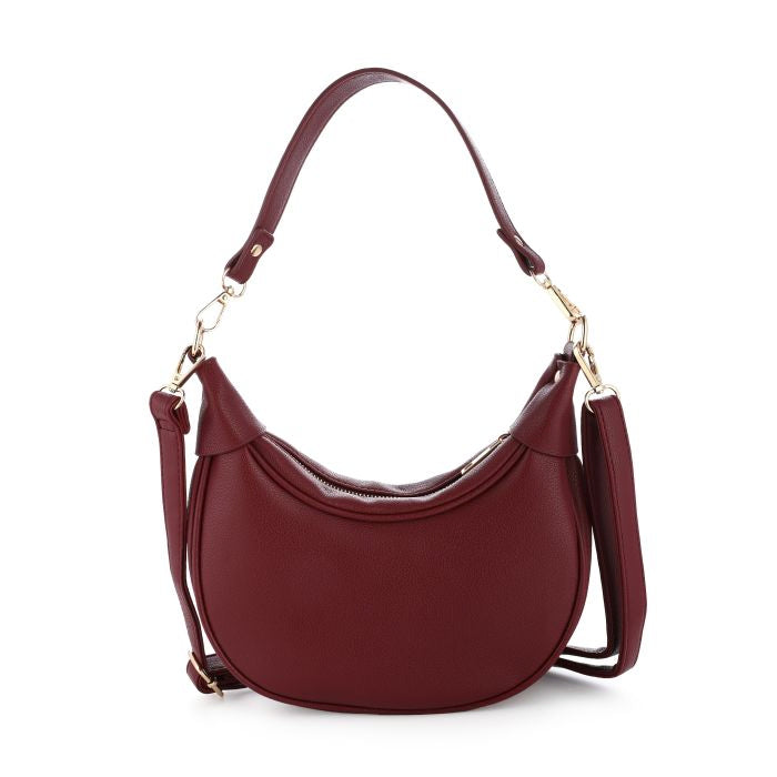Halve maan tas - bordeaux