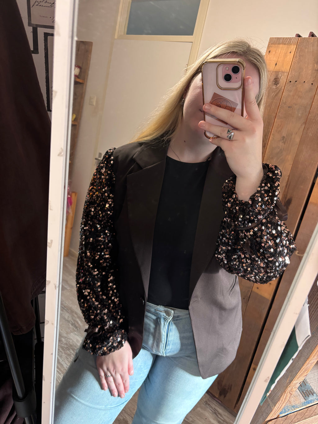 Glamour glow blazer - brown