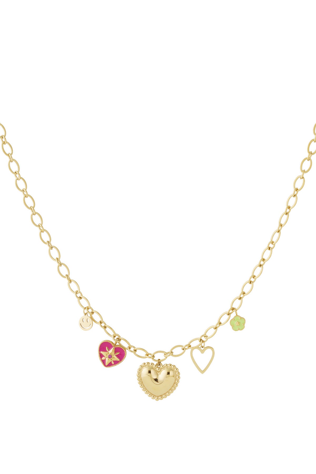 Hart casual bedelketting - goud