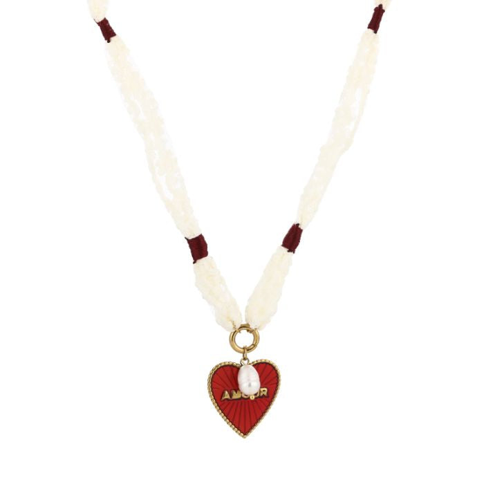 Amour stoffen ketting
