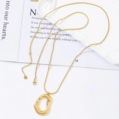 Open ovale lange ketting - goud