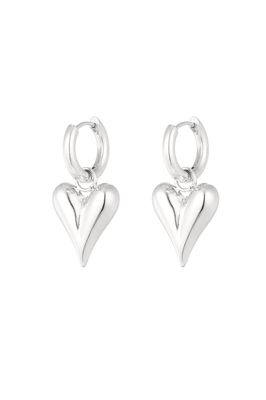 Small heart oorbellen - zilver