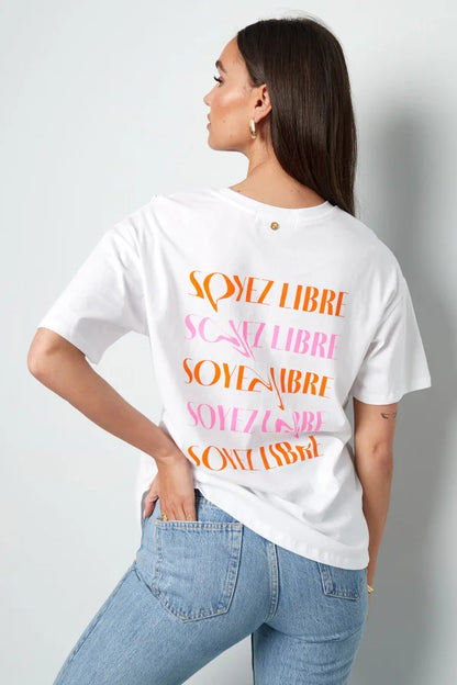 T-Shirt Soyez libre - wit
