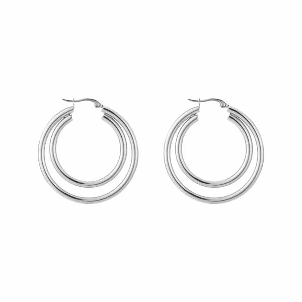 Dubbele hoops - zilver