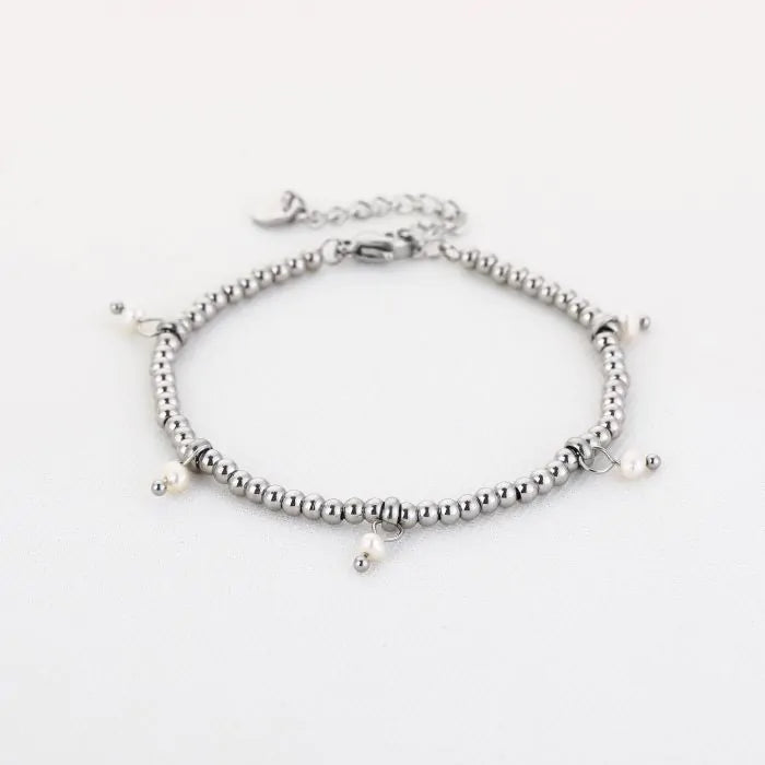 Luna pearl armband - zilver